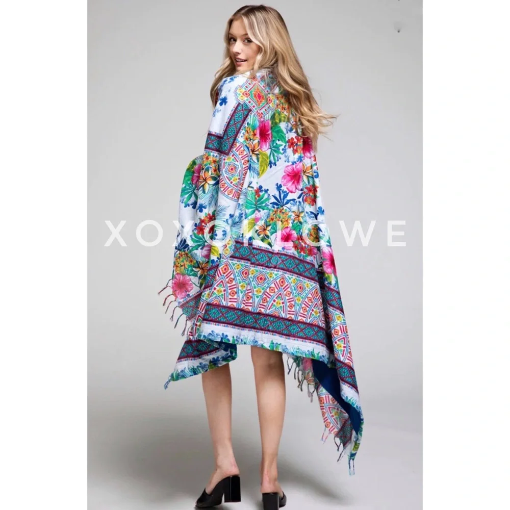 Floral Print Luxury Oversized Beach Blanket Towel - Picture 10 of 10